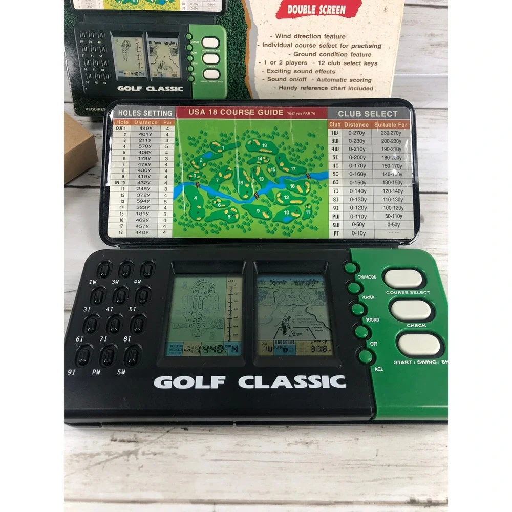 Vintage Golf Classic Electronic LCD Handheld Game WG-113 Box Tested Working